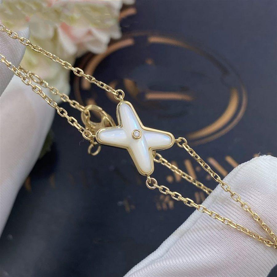[Ornora Jewelry]JEUX BRACELET WHITE MOP GOLD 1 DIAMOND