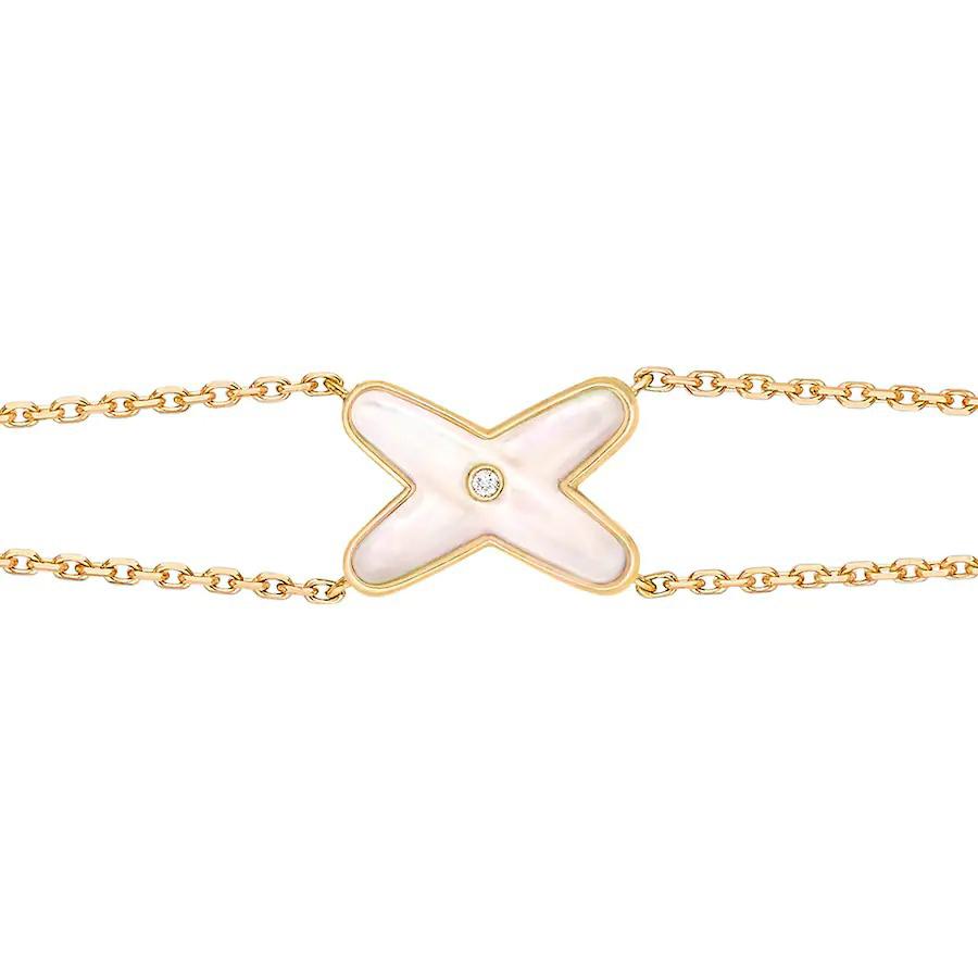 [Ornora Jewelry]JEUX BRACELET WHITE MOP GOLD 1 DIAMOND