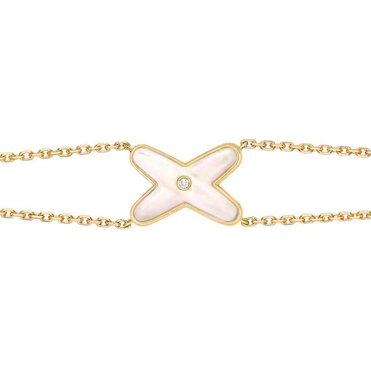 [Ornora Jewelry]JEUX BRACELET WHITE MOP GOLD 1 DIAMOND