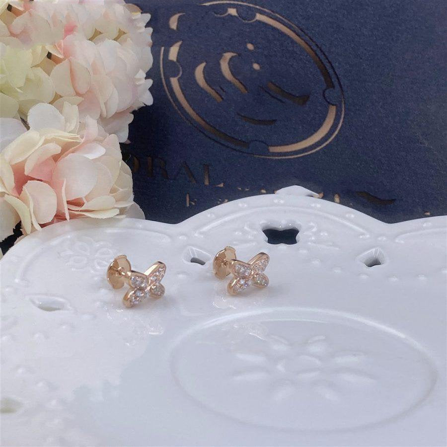 [Ornora Jewelry]JEUX DE PINK GOLD DIAMOND EARRINGS