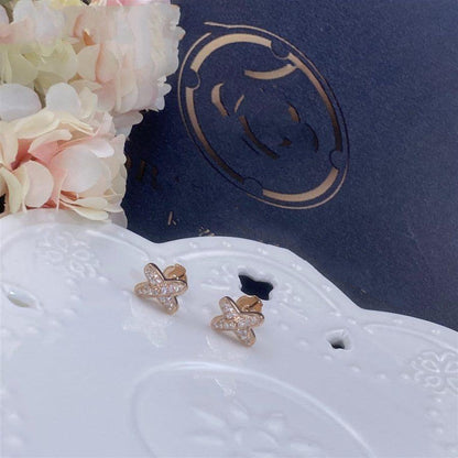 [Ornora Jewelry]JEUX DE PINK GOLD DIAMOND EARRINGS