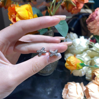 [Ornora Jewelry]JEUX DE SILVER DIAMOND EARRINGS