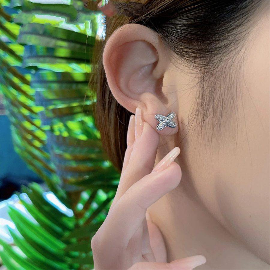 [Ornora Jewelry]JEUX DE SILVER DIAMOND EARRINGS