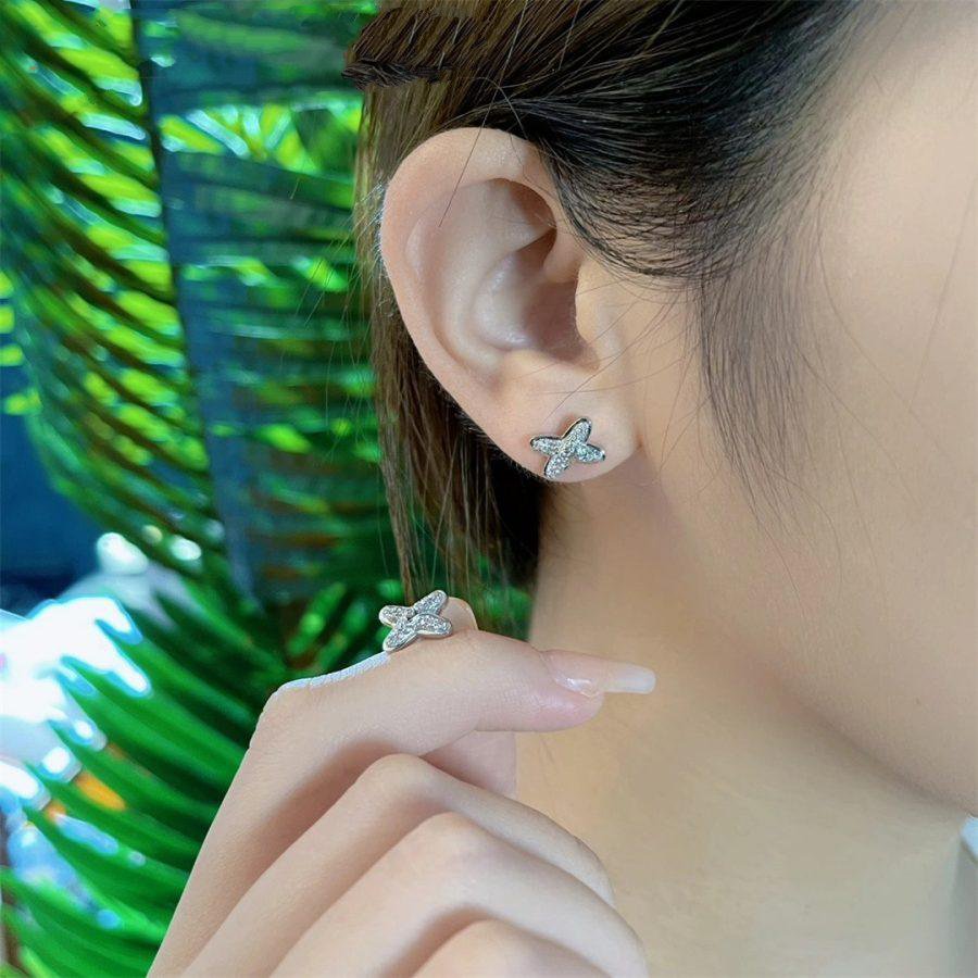 [Ornora Jewelry]JEUX DE SILVER DIAMOND EARRINGS