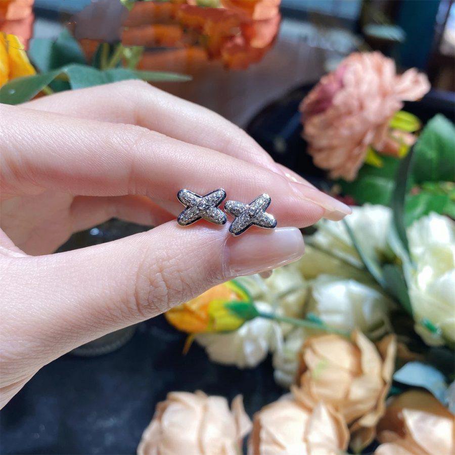 [Ornora Jewelry]JEUX DE SILVER DIAMOND EARRINGS