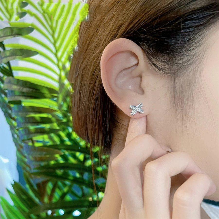 [Ornora Jewelry]JEUX DE SILVER DIAMOND EARRINGS
