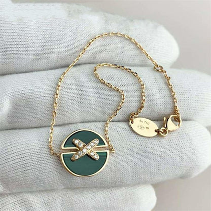[Ornora Jewelry]JEUX DE BRACELET MALACHITE PINK GOLD DIAMONDS