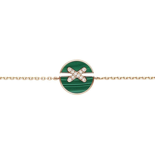 [Ornora Jewelry]JEUX DE BRACELET MALACHITE PINK GOLD DIAMONDS