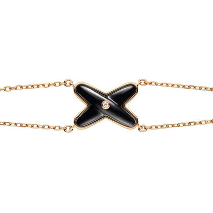 [Ornora Jewelry]JEUX BRACELET ONYX PINK GOLD 1 DIAMOND
