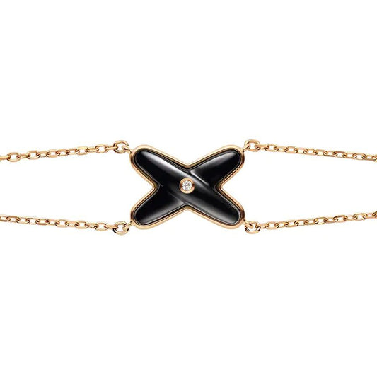 [Ornora Jewelry]JEUX BRACELET ONYX PINK GOLD 1 DIAMOND