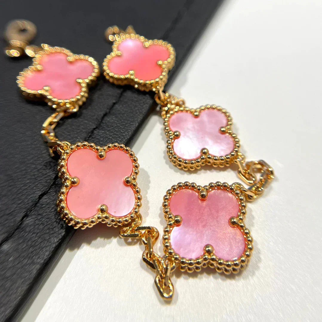 [Ornora Jewelry] CLOVER 5 MOTIFS  PINK MOP BRACELET COLLECTION