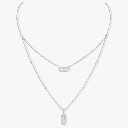 [Ornora Jewelry]MOVE 2 ROW DIAMOND NECKLACE