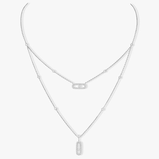 [Ornora Jewelry]MOVE 2 ROW DIAMOND NECKLACE