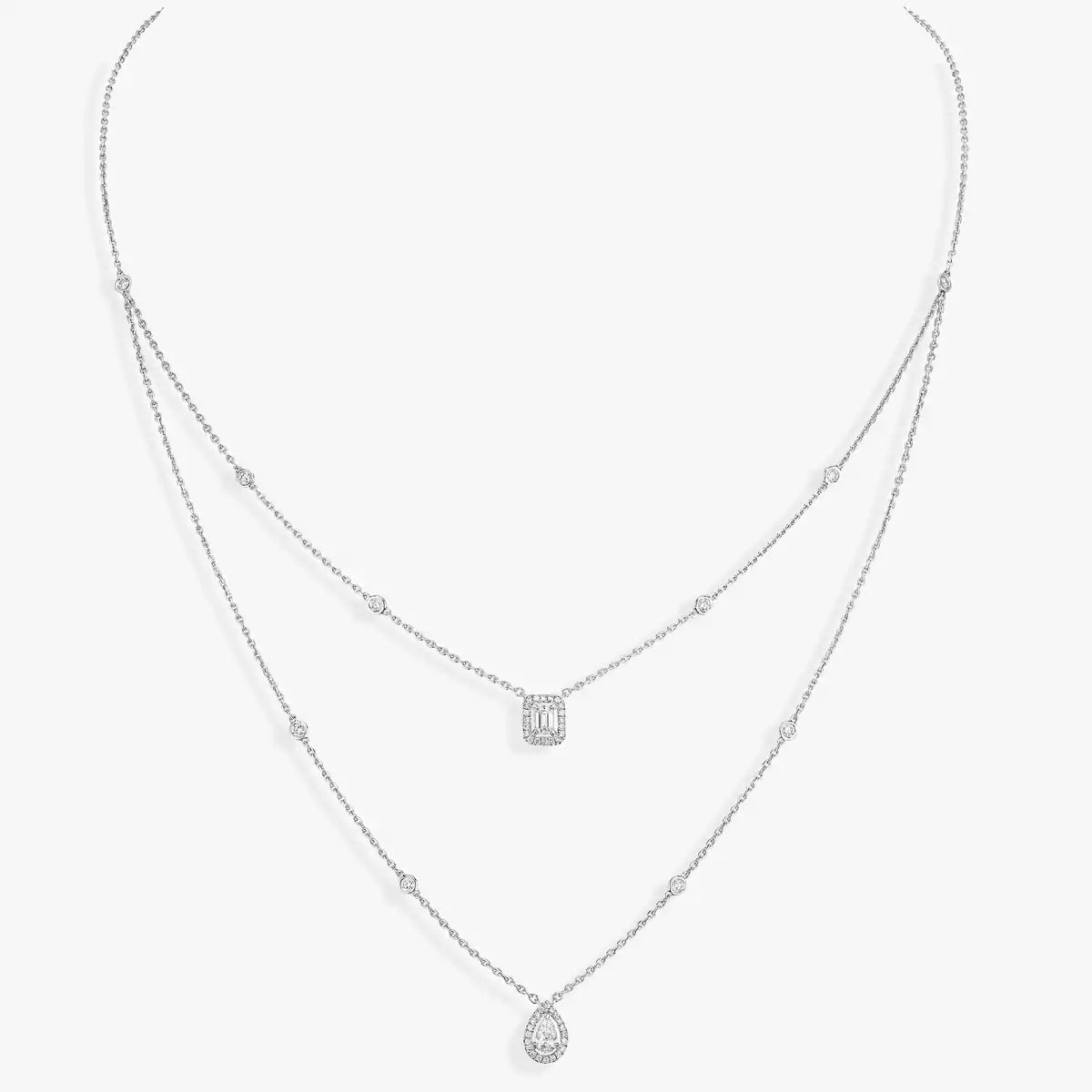 [Ornora Jewelry]Diamond Necklace My Twin 2 Rows