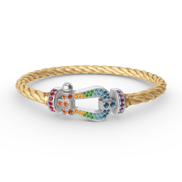 [Ornora Jewelry]FORC LARGE HORSESHOE  COLORED DIAMOND BRACELET SILVER
