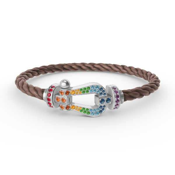[Ornora Jewelry]FORC LARGE HORSESHOE  COLORED DIAMOND BRACELET SILVER