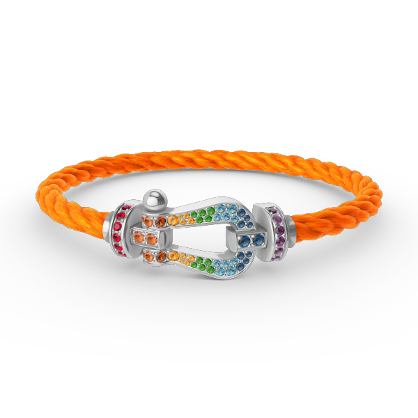 [Ornora Jewelry]FORC LARGE HORSESHOE  COLORED DIAMOND BRACELET SILVER