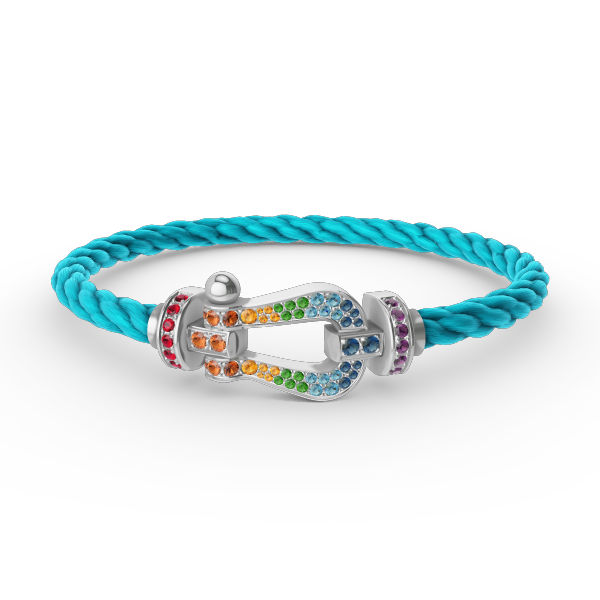 [Ornora Jewelry]FORC LARGE HORSESHOE  COLORED DIAMOND BRACELET SILVER