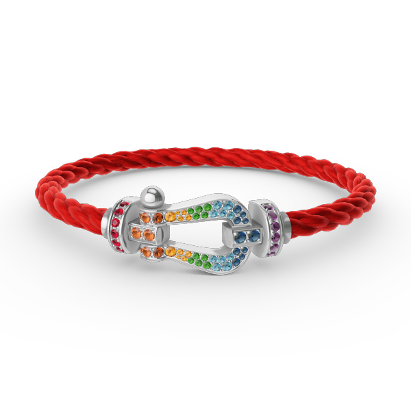[Ornora Jewelry]FORC LARGE HORSESHOE  COLORED DIAMOND BRACELET SILVER