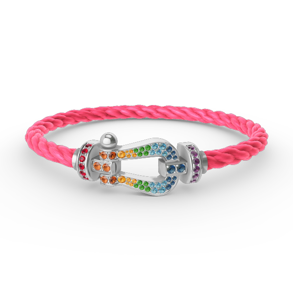 [Ornora Jewelry]FORC LARGE HORSESHOE  COLORED DIAMOND BRACELET SILVER
