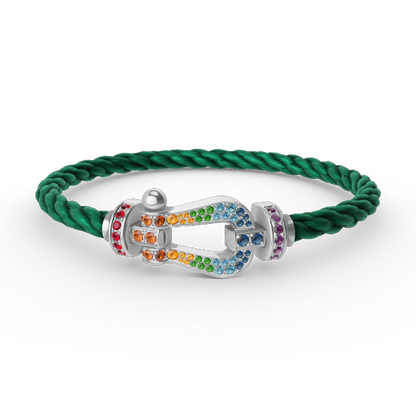 [Ornora Jewelry]FORC LARGE HORSESHOE  COLORED DIAMOND BRACELET SILVER