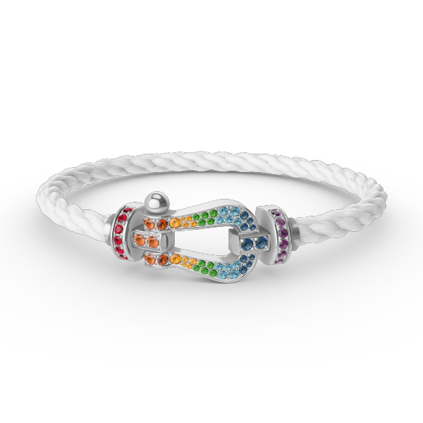 [Ornora Jewelry]FORC LARGE HORSESHOE  COLORED DIAMOND BRACELET SILVER