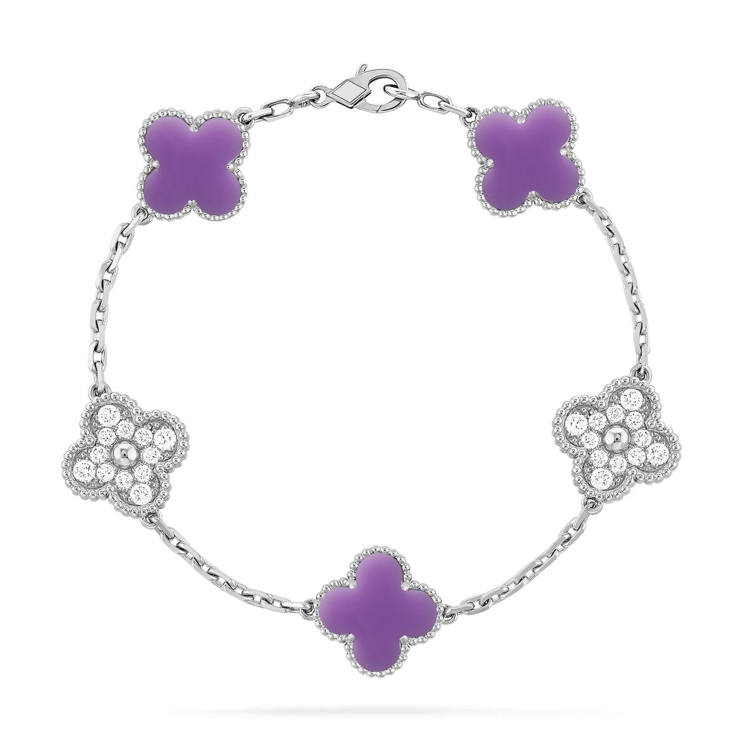[Ornora Jewelry]CLOVER 5 MOTIF LIGHT PURPLE BRACELET COLLECTION