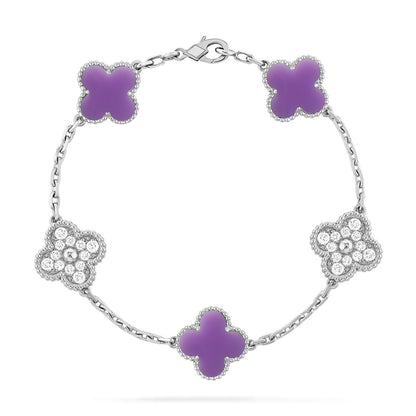 [Ornora Jewelry]CLOVER 5 MOTIF LIGHT PURPLE BRACELET COLLECTION