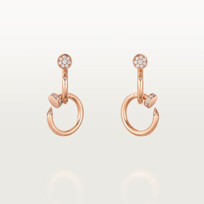 [Ornora Jewelry]JUSTE HALF DIAMOND DOUBLE EARRINGS