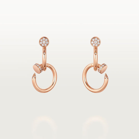 [Ornora Jewelry]JUSTE HALF DIAMOND DOUBLE EARRINGS