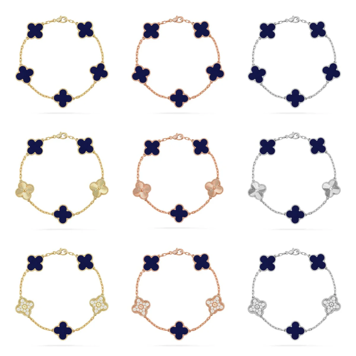 [Ornora Jewelry]CLOVER 5 MOTIF LAPIS LAZULI BRACELET COLLECTION