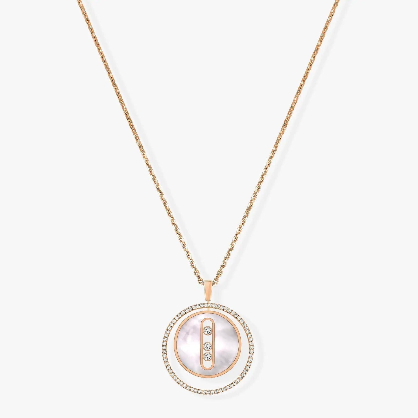 [Ornora Jewelry]LUCKY MOVE MM NACRE BLANCHE DIAMOND NECKLACE