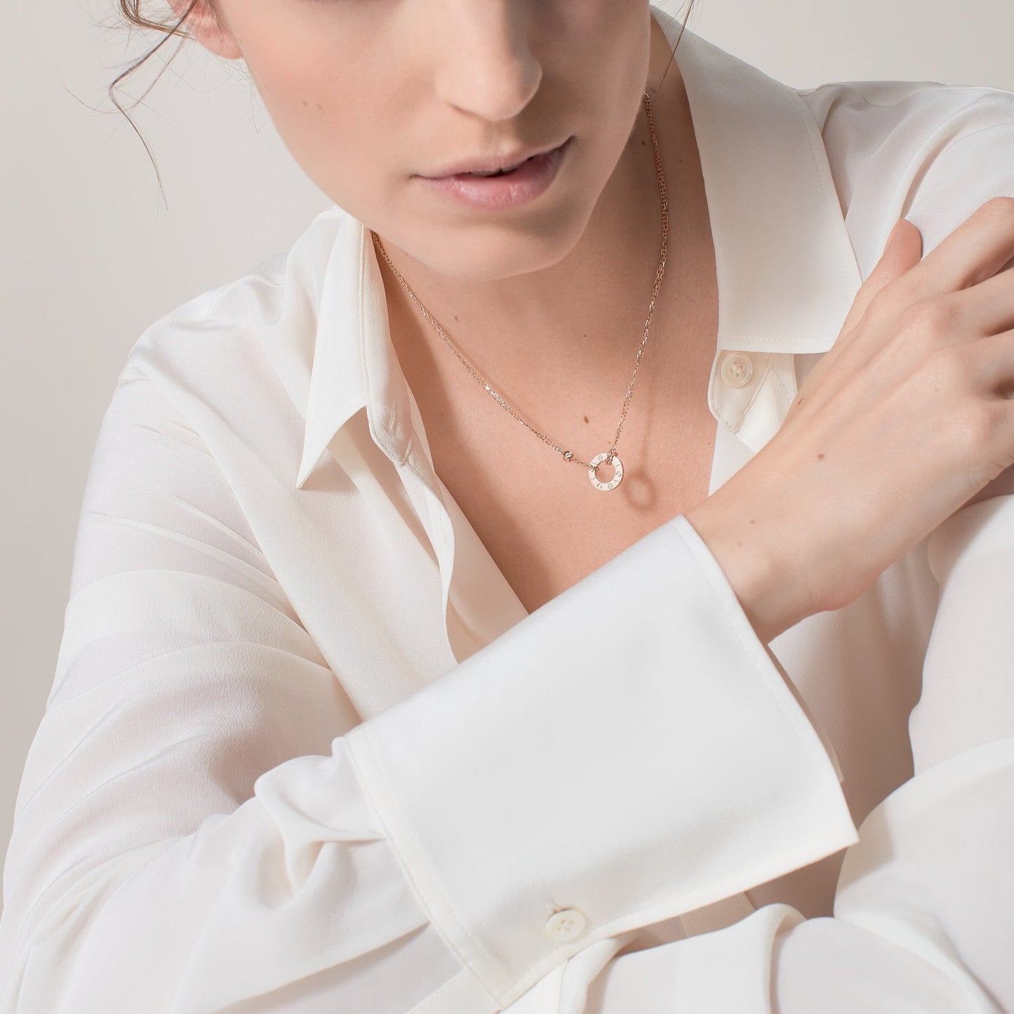 [Ornora Jewelry]LOVE NECKLACE 16MM 2 DIAMONDS