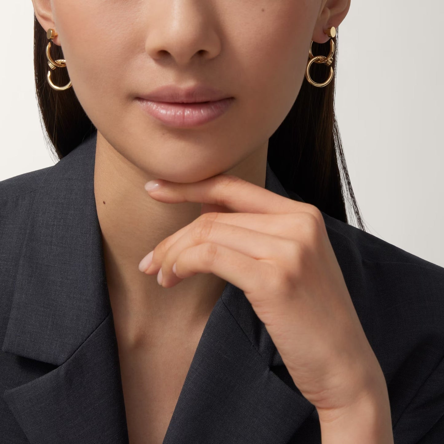 [Ornora Jewelry]JUSTE NO DIAMOND DOUBLE EARRINGS