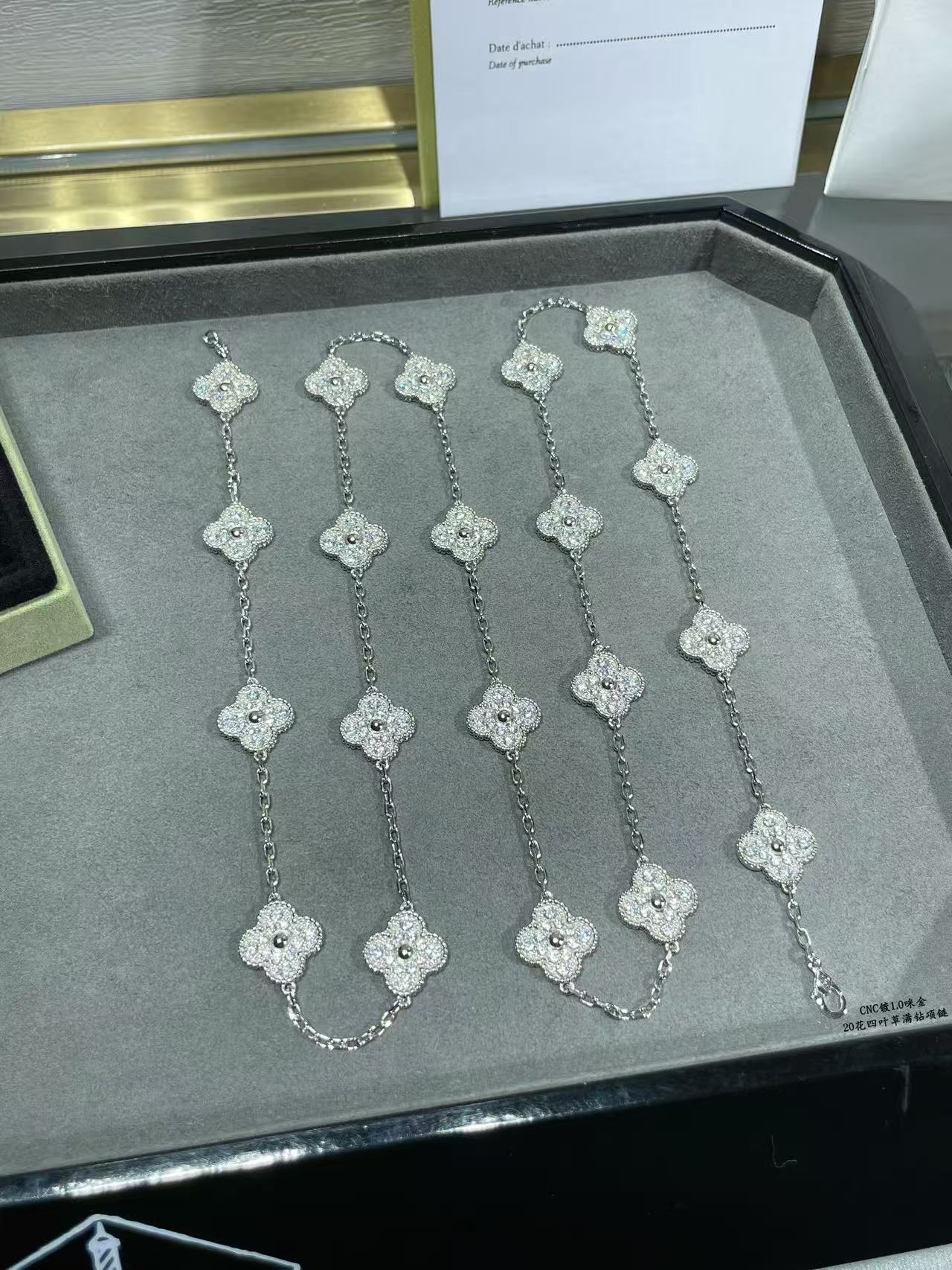 [Ornora Jewelry]CLOVER 20 MOTIFS FULL-DIAMOND NECKLACE