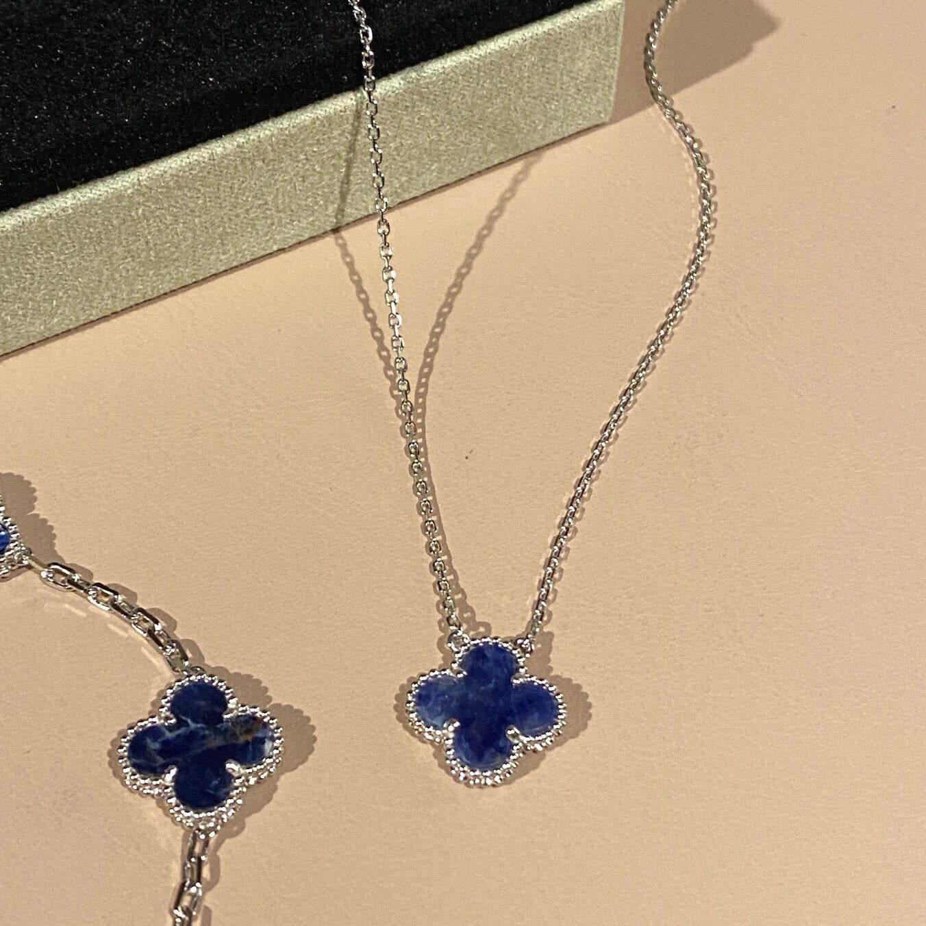 [Ornora Jewelry]CLOVER 15MM PIETERSITE NECKLACE SILVER