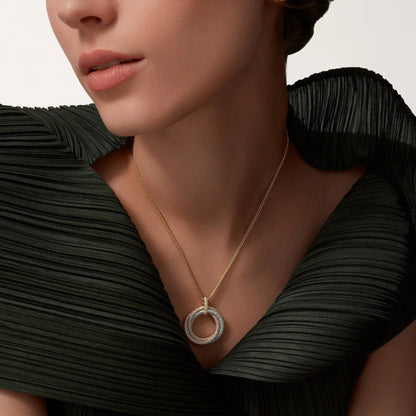 [Ornora Jewelry]TRINITY LARGE FULL DIAMOND  NECKLACE