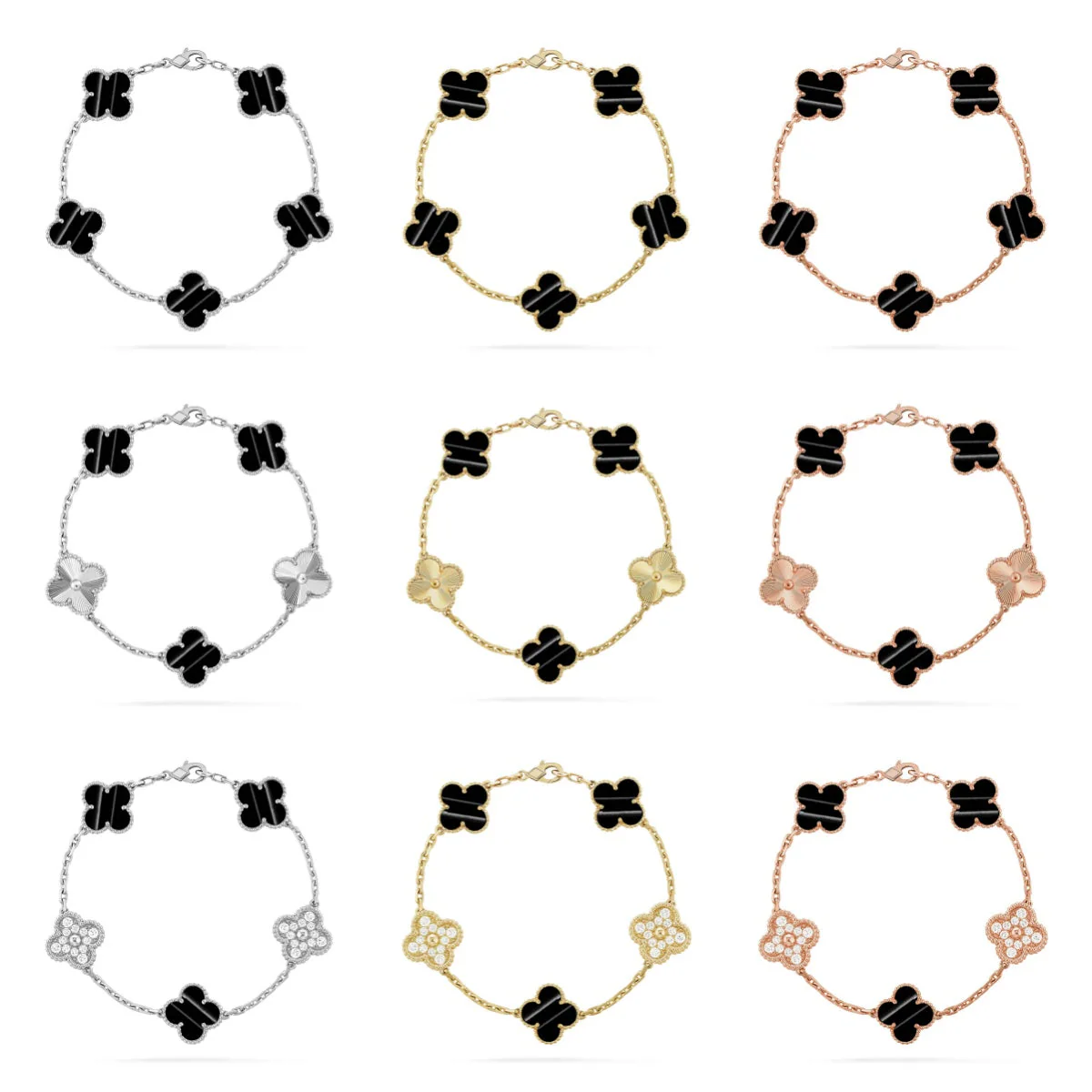 [Ornora Jewelry] CLOVER 5 MOTIF PULSAR STONE BRACELET COLLECTION