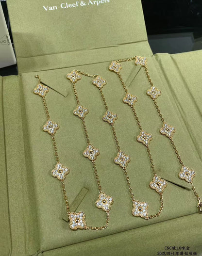 [Ornora Jewelry]CLOVER 20 MOTIFS FULL-DIAMOND NECKLACE