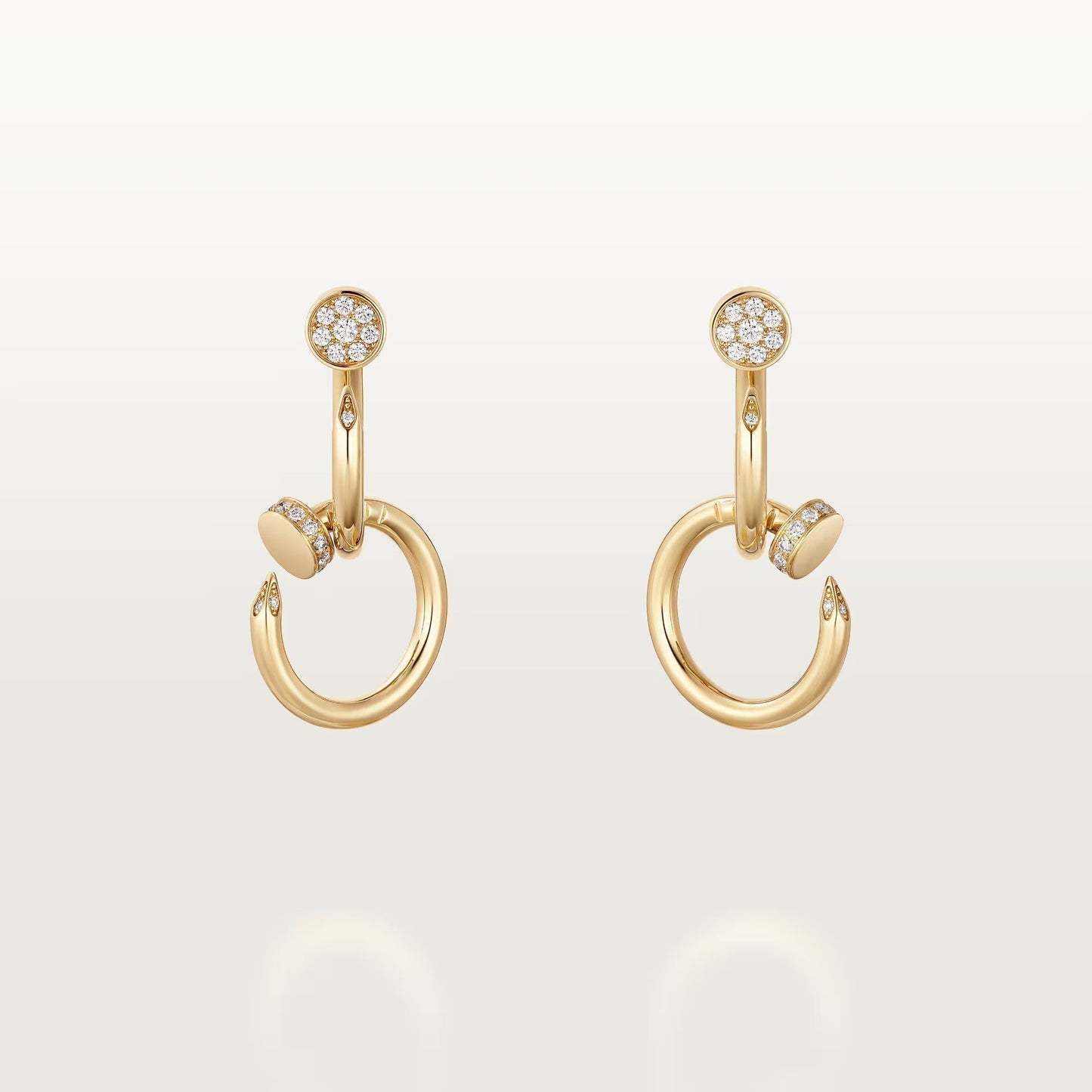 [Ornora Jewelry]JUSTE HALF DIAMOND DOUBLE EARRINGS