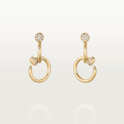 [Ornora Jewelry]JUSTE HALF DIAMOND DOUBLE EARRINGS