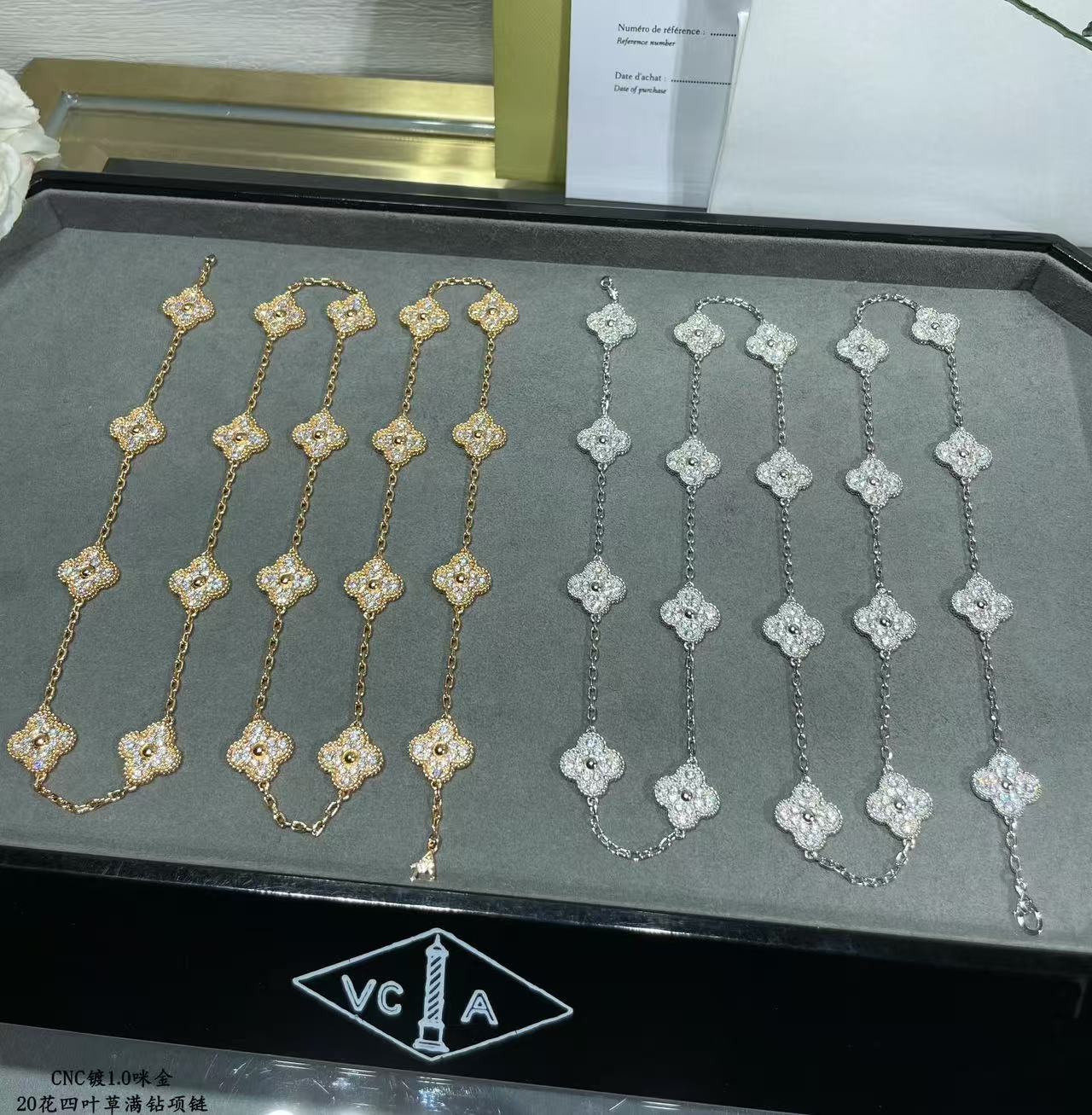 [Ornora Jewelry]CLOVER 20 MOTIFS FULL-DIAMOND NECKLACE