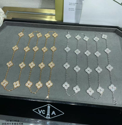 [Ornora Jewelry]CLOVER 20 MOTIFS FULL-DIAMOND NECKLACE
