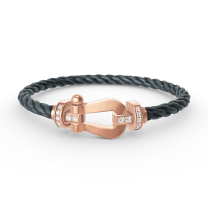[Ornora Jewelry]FORCE LARGE HORSESHOE HALF DIAMOND BRACELET ROSE GOLD
