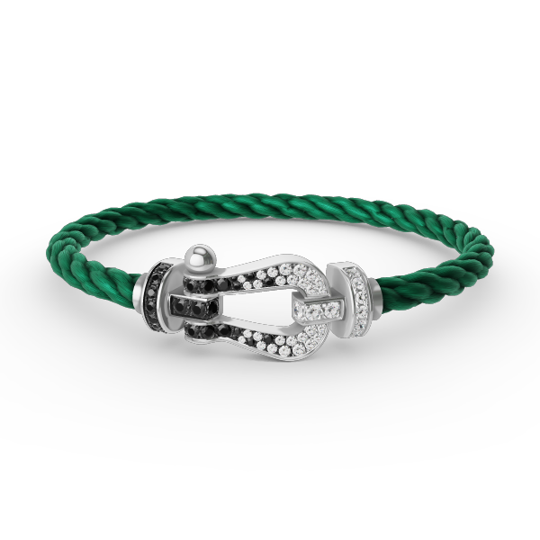 [Ornora Jewelry]FORCE LARGE HORSESHOE BLACK WHITE DIAMOND BRACELET SILVER