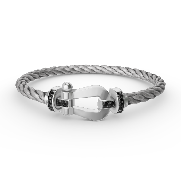 [Ornora Jewelry]FORCE LARGE HORSESHOE BLACK DIAMOND BRACELET SILVER