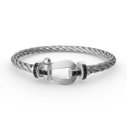 [Ornora Jewelry]FORCE LARGE HORSESHOE BLACK DIAMOND BRACELET SILVER