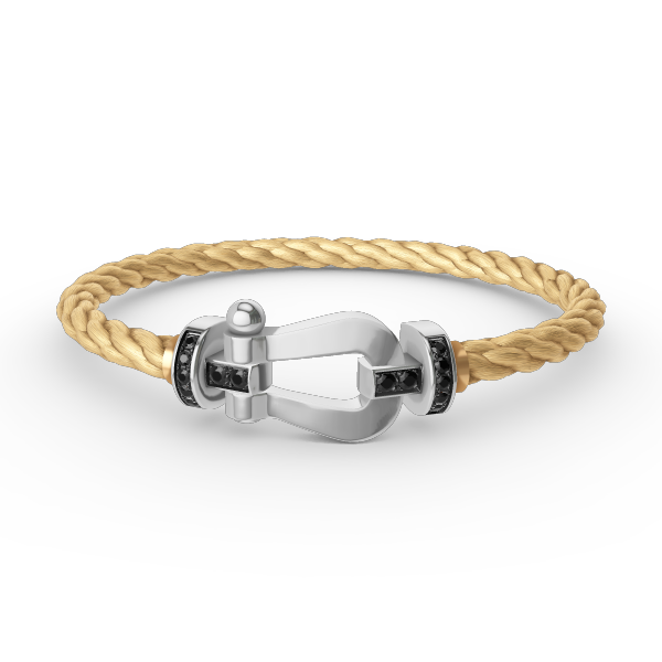[Ornora Jewelry]FORCE LARGE HORSESHOE BLACK DIAMOND BRACELET SILVER