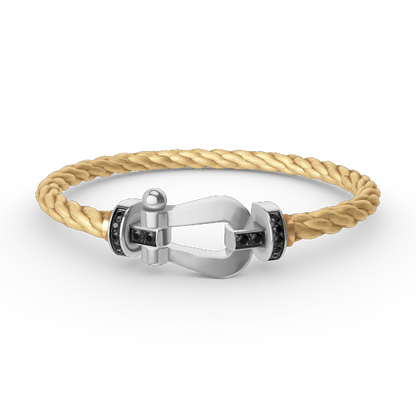 [Ornora Jewelry]FORCE LARGE HORSESHOE BLACK DIAMOND BRACELET SILVER