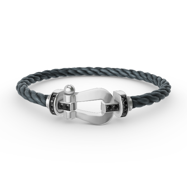 [Ornora Jewelry]FORCE LARGE HORSESHOE BLACK DIAMOND BRACELET SILVER